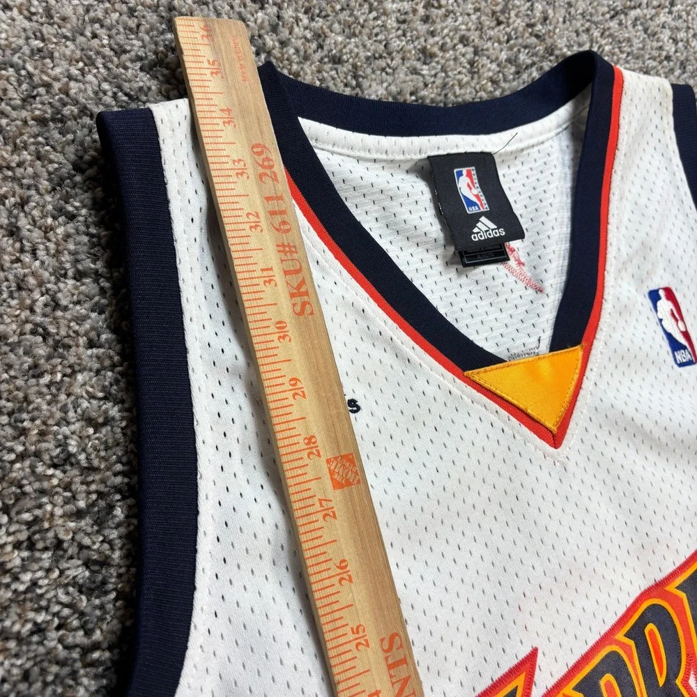 Adidas Men's XL Golden State Warriors Baron Davis 5 NBA Jersey White Length +2